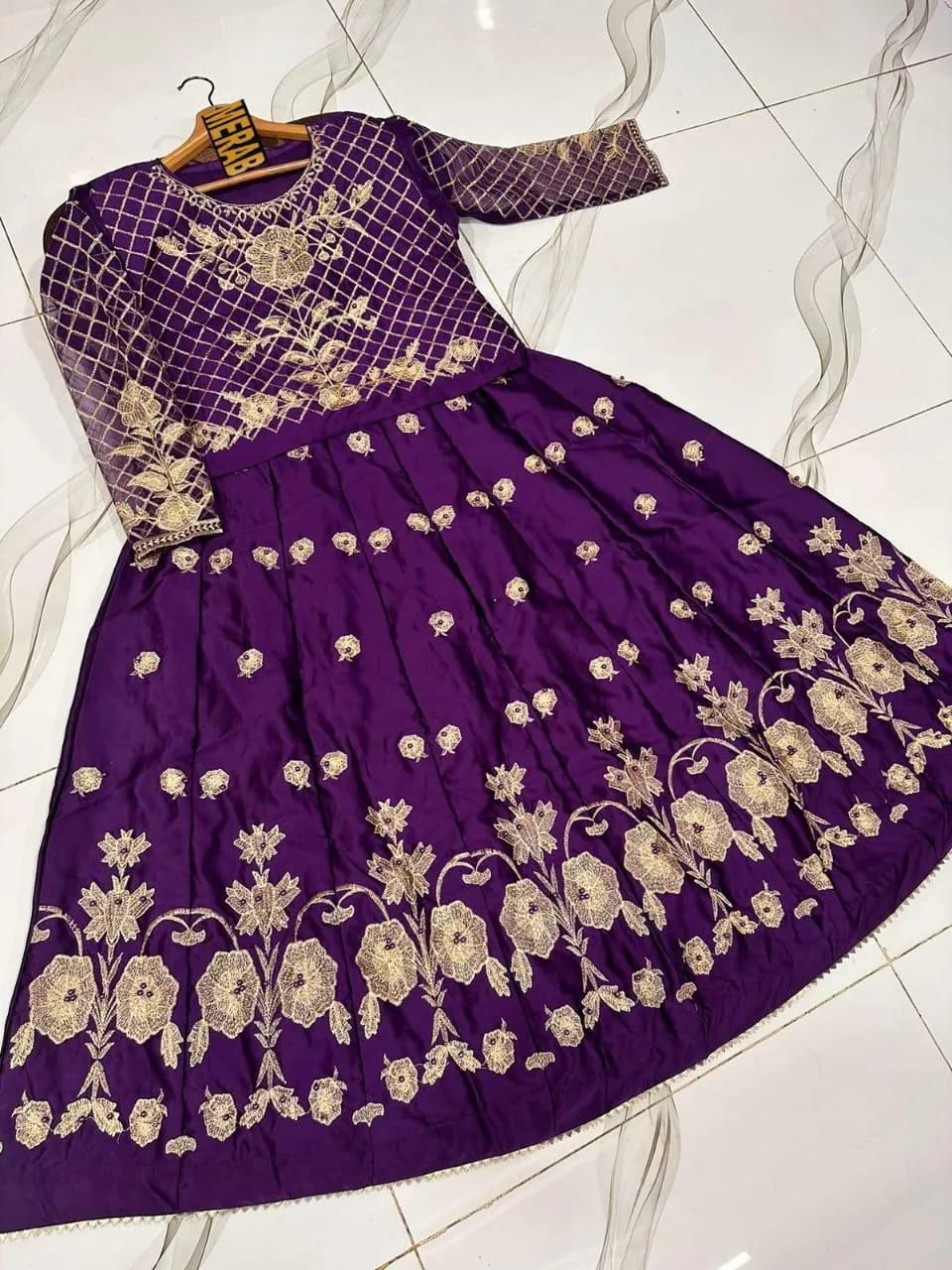 Shamoz Silk Embroidered Skirt And Top