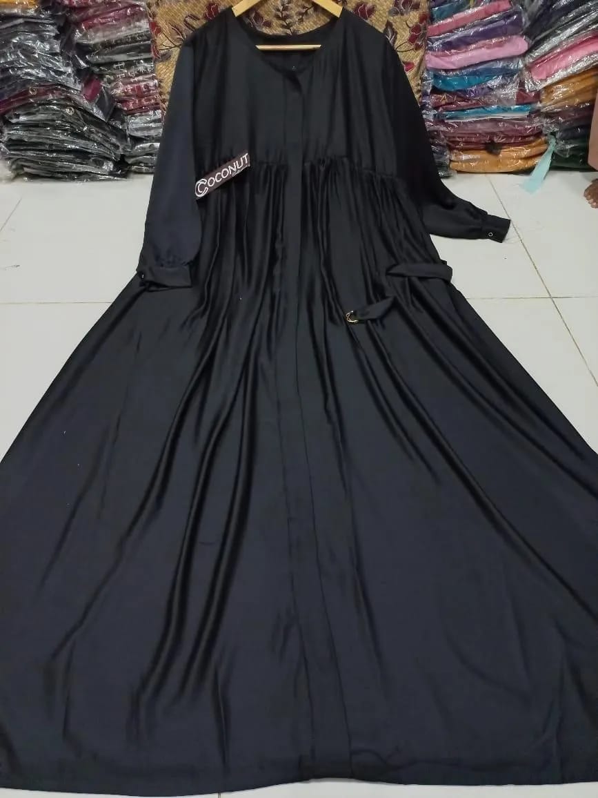 Front Zip & Side Pocket Abaya