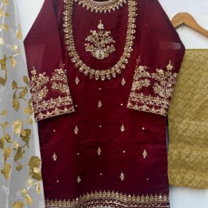 Organza Printed Kurta And Pajama