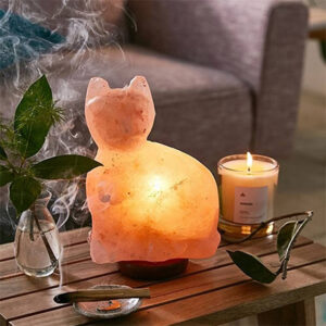 himalayan salt lamp animal figurines cat